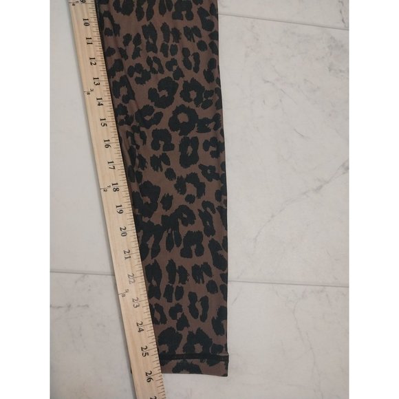 Mudpie Brown Leopard Print Crossover Waist Leggings Women's Sz S - Picture 9 of 9